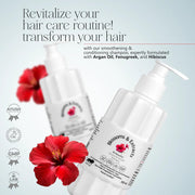 Blossoms & Extracts | Bounce & Smooth Ayurvedic Shampoo | Argan Oil, Fenugreek & Hibiscus | Frizz Control & Hair Strength | For Weak & Dandruff-Prone Hair