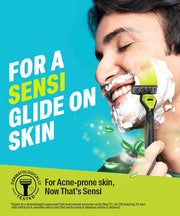 Bombay Shaving Company Sensi Smart 3 Value Pack (Handle + 3 Blades Cartridge) | Shaving Razor for Men | Aloe Gel and Argan Oil Lubra Strip with Pivot Head