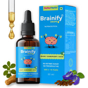 Brainify Drops for Kids | 2-16 Years | 30ml | Brahmi + Shankhpushpi + Vacha | 7 Time-Tested Natural Herbs Formulation | No Added Sugar & Preservatives