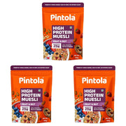 Pintola 24g High Protein Muesli, Fruit & Nut, 400g | Gluten-Free, Naturally Sweetened with Organic Jaggery & Dates, 22% Fruits, Nuts & Seeds, No Refined Sugar, Healthy Breakfast Cereal