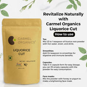 CARMEL ORGANICS Liquorice(Mulethi) Root Cut (200 Grams)