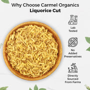 CARMEL ORGANICS Liquorice(Mulethi) Root Cut (200 Grams)