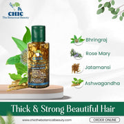 CHIC The Botanical Beauty Hair Amrut Herbal Oil with Comb, 100 ml | Natural Hair Oil for Hair Growth, Dandruff Control & Shine | Non-Sticky Formula for Men & Women