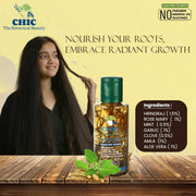 CHIC The Botanical Beauty Hair Amrut Herbal Oil with Comb, 100 ml | Natural Hair Oil for Hair Growth, Dandruff Control & Shine | Non-Sticky Formula for Men & Women
