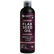 Carbamide Forte Cold Pressed Flaxseed Oil 500ml with 11500mg Omega 3 6 9 per Serving for Eating, Skin & Hair Growth - Vegetarian Oil