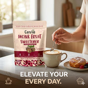Cervia Monk Fruit Natural Sweetener 200g | 100% Natural Sugar Replacement | Zero Calories | Zero Glycemic Index | No Blood Sugar Spike | Diabetic & Keto Friendly | No Bitter Aftertaste | For Tea, Coffee & Cooking
