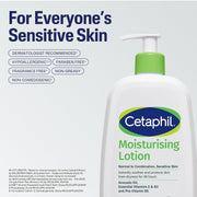 Cetaphil Moisturising Lotion 500ml for Dry to Normal & Sensitive Skin | 48H Hydration with Niacinamide, Panthenol & Glycerin | Fragrance-Free, Non-Greasy, Dermatologist Recommended, For Face and Body