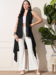 Sangria Open Front Sleeveless Longline Shrug view 5