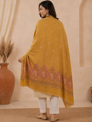 Sangria Ethnic Motifs Woven Pashmina Winter Shawl view 7