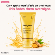 BodyLove Kojic Acid Turmeric Overnight Wrapping Peel Off Mask | Fades Dark Spots, Tan & Pigmentation