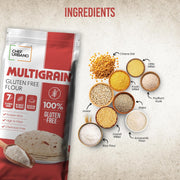 Chef Urbano Multigrain Atta (Certified Gluten Free) 1 Kg | 7 Millets Mix Flour | High Protein & Fiber | Supports Weight management | No Wheat | No Maida | Suitable for Celiacs | Ideal for Soft Rotis & Healthy Cooking