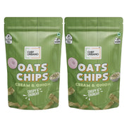 Chef Urbano Oats Chips Cream & Onion 85g PACK OF 2 | Gluten Free | | Vegan | Low GI| Crunchy Healthy Snacks | High Protein and Fiber Rich | Good for Diet | Good for Kids