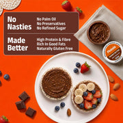 Pintola Peanut Butter Chocolate Flavour Crunchy - 24g Protein & 7.9g Dietary Fiber, Made with Premium Roasted Nuts & Cocoa, Gluten Free, Zero Cholesterol & Trans Fat, Vit E & B3, Dark Chocolate