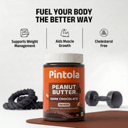 Pintola Peanut Butter Chocolate Flavour Crunchy - 24g Protein & 7.9g Dietary Fiber, Made with Premium Roasted Nuts & Cocoa, Gluten Free, Zero Cholesterol & Trans Fat, Vit E & B3, Dark Chocolate