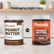 Pintola Peanut Butter Chocolate Flavour Crunchy - 24g Protein & 7.9g Dietary Fiber, Made with Premium Roasted Nuts & Cocoa, Gluten Free, Zero Cholesterol & Trans Fat, Vit E & B3, Dark Chocolate