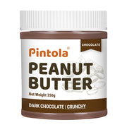 Pintola Peanut Butter Chocolate Flavour Crunchy - 24g Protein & 7.9g Dietary Fiber, Made with Premium Roasted Nuts & Cocoa, Gluten Free, Zero Cholesterol & Trans Fat, Vit E & B3, Dark Chocolate