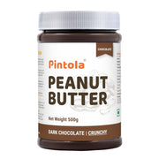 Pintola Peanut Butter Chocolate Flavour Crunchy - 24g Protein & 7.9g Dietary Fiber, Made with Premium Roasted Nuts & Cocoa, Gluten Free, Zero Cholesterol & Trans Fat, Vit E & B3, Dark Chocolate