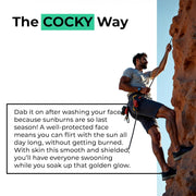 Cocky - The One Sunscreen & Moisturizer for Men | SPF 50, PA ++++, Super Matte, Sweat Resistant | Powered by Tea Tree, Pentavitin, Vitamin B5 and Suncat DE | For Oily, Dry, Normal & Combination Skin | Sulphate & Paraben Free | 50 gm