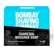Bombay Shaving Company Charcoal Massage Soap (Pack of 3) - 300g | Activated Bamboo Charcoal, Aloe Ve