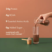 Cosmix No-Nonsense Plant Protein | 24 Protein/Serve, 500g Pouch | Indonesian Cacao (Chocolate) | Plant Based Protein, Pea & Rice Isolate | Clean, Easy to Digest | All Essential Amino Acids