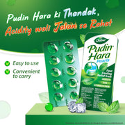 Dabur Pudin Hara Pearls - 10 Pearls x 2 Strips | Ayurvedic Remedy for Gas, Indigestion & Stomach Ache | Fast Cooling Relief | 100% Natural & Safe Digestive Capsules