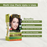 INDUS VALLEY Damage Free Natural Gel Hair Colour for Women Ammonia & PPD Free Organic Hair Colour with 100% Grey Coverage, Long Lasting Conditioning Hair Color Light Brown 5.00-220 ml