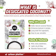 Urban Platter Desiccated Coconut, 500g (Unsweetened and Finely Grated, Ideal for Baking & Confectionery)