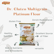 Dr. Gluten Multigrain Gold Gluten-Free Flour Atta 1kg- Tested Gluten Free Healthy Atta | High Fiber & Protein | Antioxidants With Goodness of brown rice | Soya Free |Weight management Diet | 1kg Pack