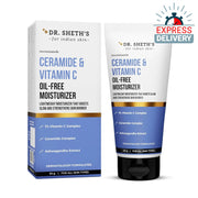 Dr. Sheth's Ceramide & Vitamin C Oil-Free Face Moisturizer for Oily | Combination & Acne prone skin | Repairs Damaged Skin Barrier | Hydrates & Brighten | lightweight formula | 50 g