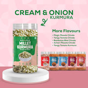 Eat Anytime Premium Creamy & Onion Millet Kurmura | Healthy Snacking Alternative | Made with Nutritious Millet | High In Fiber | Gluten Free | Healthy Snacks for Adults & Kids - 125gm(Pack of 1)