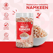 Eat Anytime Tangy Tomato Millet Kurmura | Crunchy Flavorful Snack | Zesty Tomato Taste | Made with Nutritious Millets | High In Fiber & Protein | Gluten-Free | Perfect for Healthy Snacking (Pack of 1)