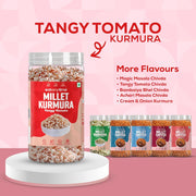 Eat Anytime Tangy Tomato Millet Kurmura | Crunchy Flavorful Snack | Zesty Tomato Taste | Made with Nutritious Millets | High In Fiber & Protein | Gluten-Free | Perfect for Healthy Snacking (Pack of 1)