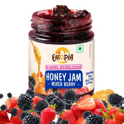 Eatopia Sugar Free Mixed Berry Honey Jam | 100% Pure & Natural | Healthy Jam for Kids & Adults | 70% Fruit Berries & Wild Honey | No Added Flavours & Preservatives | Good for Gut Health | Pack of 1 | 240g