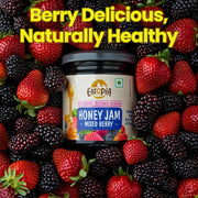 Eatopia Sugar Free Mixed Berry Honey Jam | 100% Pure & Natural | Healthy Jam for Kids & Adults | 70% Fruit Berries & Wild Honey | No Added Flavours & Preservatives | Good for Gut Health | Pack of 1 | 240g