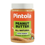 Pintola All Natural Peanut Butter Extra Crunchy|Unsweetened | 30g Protein | Gluten & Cholesterol Free, Vegan, Nut Butter, High in Protein Spread, 100% Pure Roasted peanut butter