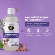 FUR BALL STORY Dermaprove Dog Shampoo Antifungal & Antibacterial Gentle Cleanser for Itch Relief | Supports Sensitive Skin Care | Helps Maintain Skin Hygiene | 300 ml