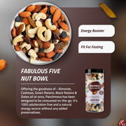 Farmley Panchmeva Dry Fruits Mix I Fit for Fasting | Healthy Snacks Mixed Nuts Contains Almonds, Cashews, Dates, Black Raisin, Green Raisin