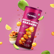 Farmley Roasted and Flavoured Makhana | Achaari Chatka Makhana | Namkeen Snacks & Puffed Snacks | Healthy Snack | Cholesterol Free | Gluten Free | Rich In Protein & Fiber | Roasted in Olive Oil - 77g Jar
