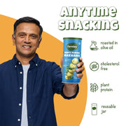 Farmley Roasted and Flavoured Makhana | Minty Pudina Makhana | Namkeen Snacks & Puffed Snacks | Healthy Snack | Cholesterol Free | Gluten Free | Rich In Protein & Fiber | Roasted in Olive Oil - 77g Jar