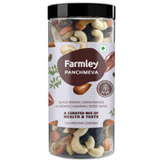 Farmley Panchmeva Dry Fruits Mix I Fit for Fasting | Healthy Snacks Mixed Nuts Contains Almonds, Cashews, Dates, Black Raisin, Green Raisin