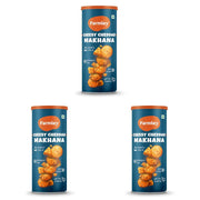 Farmley Roasted and Flavoured Makhana | Cheesy Cheddar Makhana | Namkeen Snacks & Puffed Snacks | Healthy Snack | Cholesterol Free | Gluten Free | Rich In Protein & Fiber | Roasted in Olive Oil - 77g Jar
