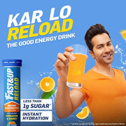 Fast&Up Reload (5 Litres) Low Sugar energy drink for Instant Hydration- 20 Effervescent Tablets with all 5 Essential Electrolytes + Added Vitamins -Certified Electrolytes Drink- Lime and Lemon flavour
