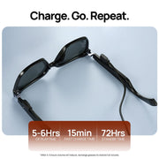 Fire-Boltt Fire-Lens Dune Smart Glasses, Bluetooth Calling & Open-Ear Bluetooth Sunglasses with HD Sound & Smart Audio Touch Controls Voice Assistant (Siri/Alexa/Google), Fast Charging for Men & Women