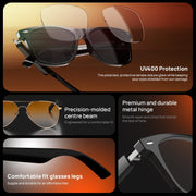 Fire-Boltt Fire-Lens Dune Smart Glasses, Bluetooth Calling & Open-Ear Bluetooth Sunglasses with HD Sound & Smart Audio Touch Controls Voice Assistant (Siri/Alexa/Google), Fast Charging for Men & Women