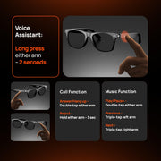 Fire-Boltt Fire-Lens Smart Glasses, Bluetooth Calling & Open-Ear Bluetooth Sunglasses with HD Sound & Smart Audio Touch Controls Voice Assistant (Siri/Alexa/Google), Fast Charging for Men & Women