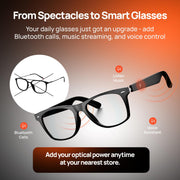 Fire-Boltt Fire-Lens Sway Smart Glasses, Bluetooth Calling & Open-Ear Bluetooth Sunglasses with HD Sound & Smart Audio Touch Controls Voice Assistant (Siri/Alexa/Google), Fast Charging for Men & Women