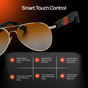 Fire-Boltt Fire-Lens Sway Smart Glasses, Bluetooth Calling & Open-Ear Bluetooth Sunglasses with HD Sound & Smart Audio Touch Controls Voice Assistant (Siri/Alexa/Google), Fast Charging for Men & Women