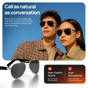 Fire-Boltt Fire-Lens Sway Smart Glasses, Bluetooth Calling & Open-Ear Bluetooth Sunglasses with HD Sound & Smart Audio Touch Controls Voice Assistant (Siri/Alexa/Google), Fast Charging for Men & Women