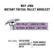 Jiwa Instant Foxtail Millet Noodles | Hakka Noodles | Cooks in 7 minutes | Ready to Cook | 100% Millet | No Maida, No Atta | Not Fried | Gluten Free | 200 g