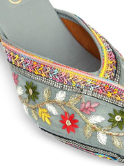 Gerief Embroidered Ethnic Block Heel Mules view 24